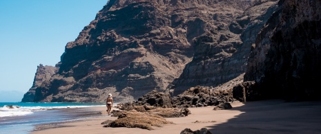 View of Guguy beach in Gran Canaria, Canary Islands View of Guguy beach in Gran Canaria, Canary Islands