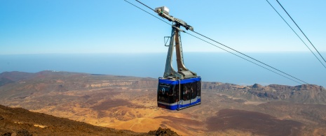 Teide cable car going up to the volcano. Tenerife Teide cable car going up to the volcano. Tenerife