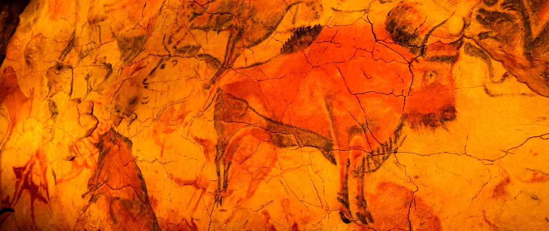 Prehistoric paintings in the Altamira Caves Prehistoric paintings in the Altamira Caves