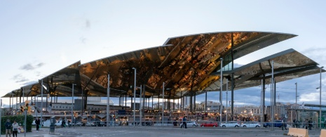 General view of the Els Encants market, Barcelona, Catalonia General view of the Els Encants market, Barcelona, Catalonia