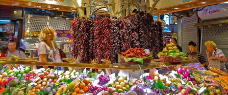 Mercado de La Boquería. Puesto Barcelona. Mercado de La Boquería. Puesto Barcelona.