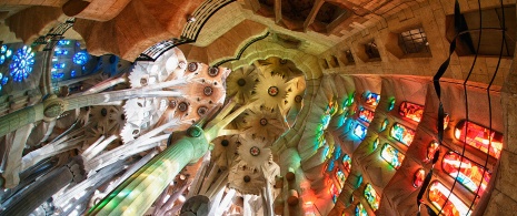Interior of the Sagrada Familia, in Barcelona Interior of the Sagrada Familia, in Barcelona