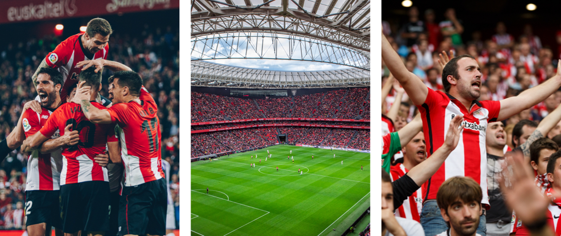Jugadores, estadio y aficionados del Athletic Club de Bilbao en Vizcaya, País Vasco Jugadores, estadio y aficionados del Athletic Club de Bilbao en Vizcaya, País Vasco