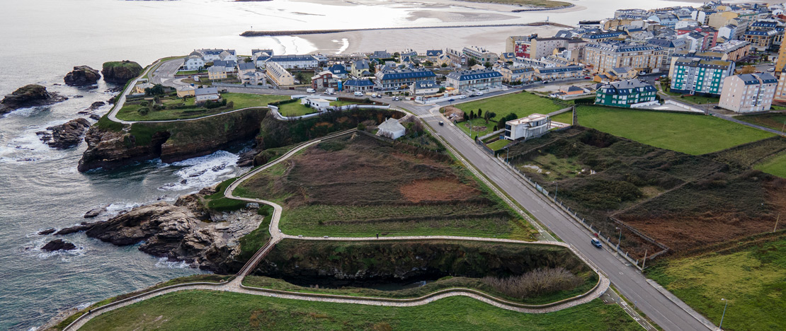 Aerial view of Foz promenade Aerial view of Foz promenade