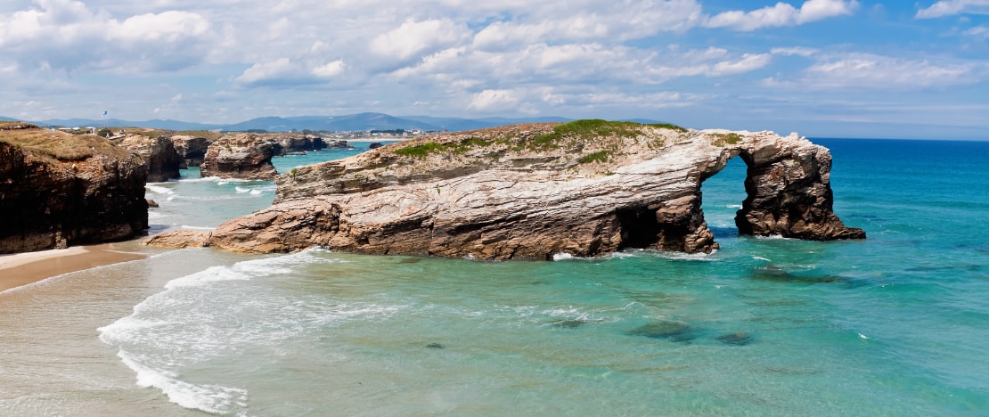 View of the beach of Las Catedrales de Ribadeo in Lugo, Galicia. View of the beach of Las Catedrales de Ribadeo in Lugo, Galicia.