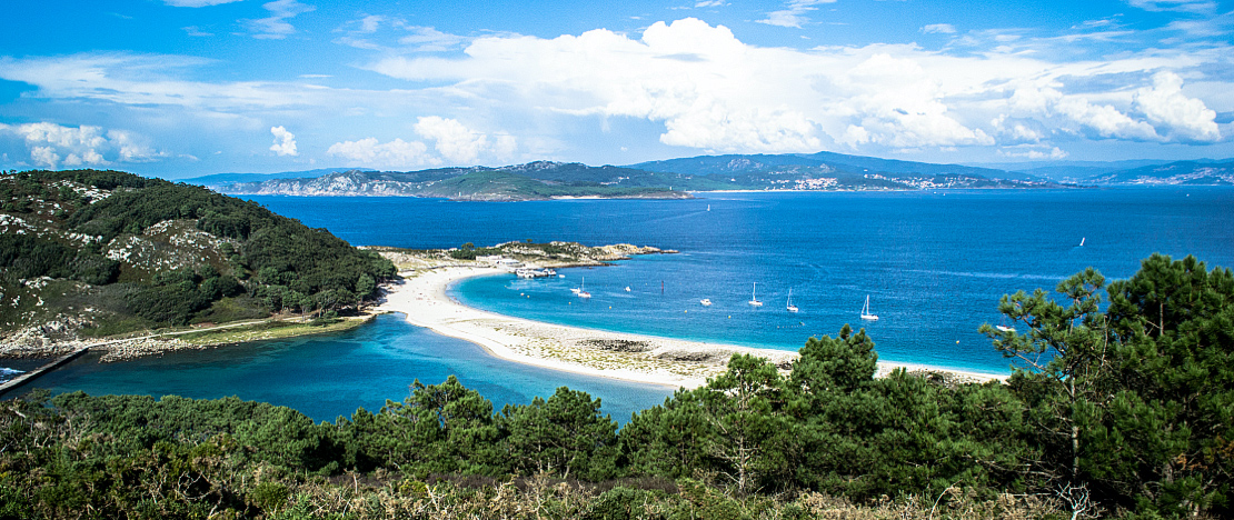 Strand von Rodas auf den Cíes-Inseln, Galicien Strand von Rodas auf den Cíes-Inseln, Galicien