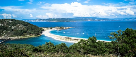 Strand von Rodas auf den Cíes-Inseln, Galicien Strand von Rodas auf den Cíes-Inseln, Galicien