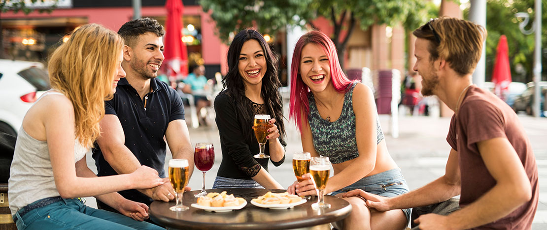 Tourists eating tapas in Spain Tourists eating tapas in Spain