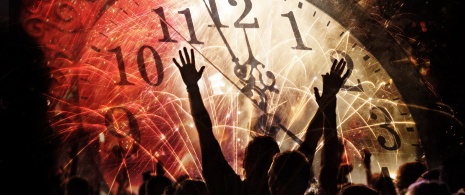 Clock with fireworks Clock with fireworks