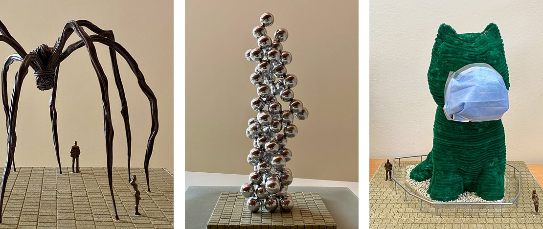 Modelos a escala de diferentes obras del Museo Guggenheim de Bilbao en Vizcaya, País Vasco