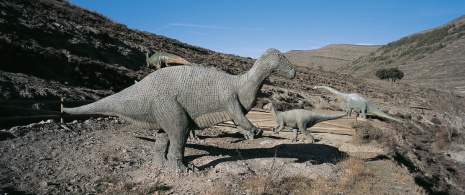 Detail of the Enciso Dinosaur Trail in La Rioja Detail of the Enciso Dinosaur Trail in La Rioja