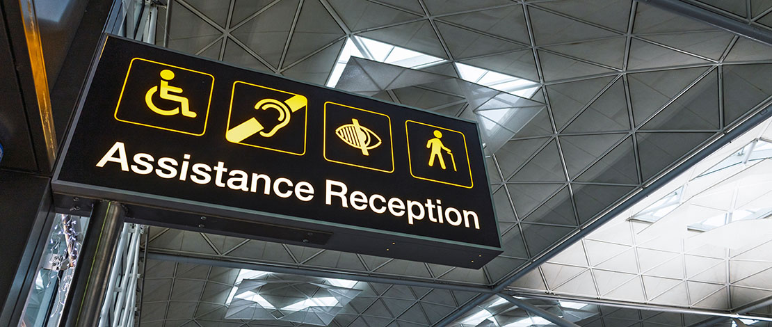 Accessibility sign at airports Accessibility sign at airports