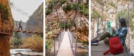 Images of the hanging bridges over the river Turia, near Chulilla, Valencia, Region of Valencia Images of the hanging bridges over the river Turia, near Chulilla, Valencia, Region of Valencia