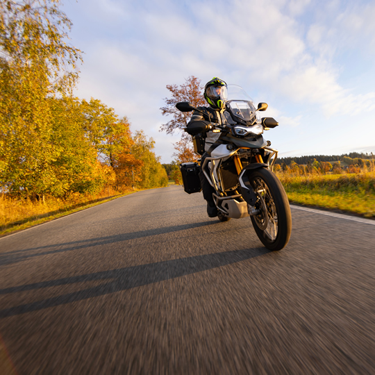 Motorcyclist on the route