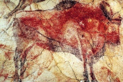 サンティジャーナ・デル・マルにあるアルタミラの洞窟のバイソンの壁画