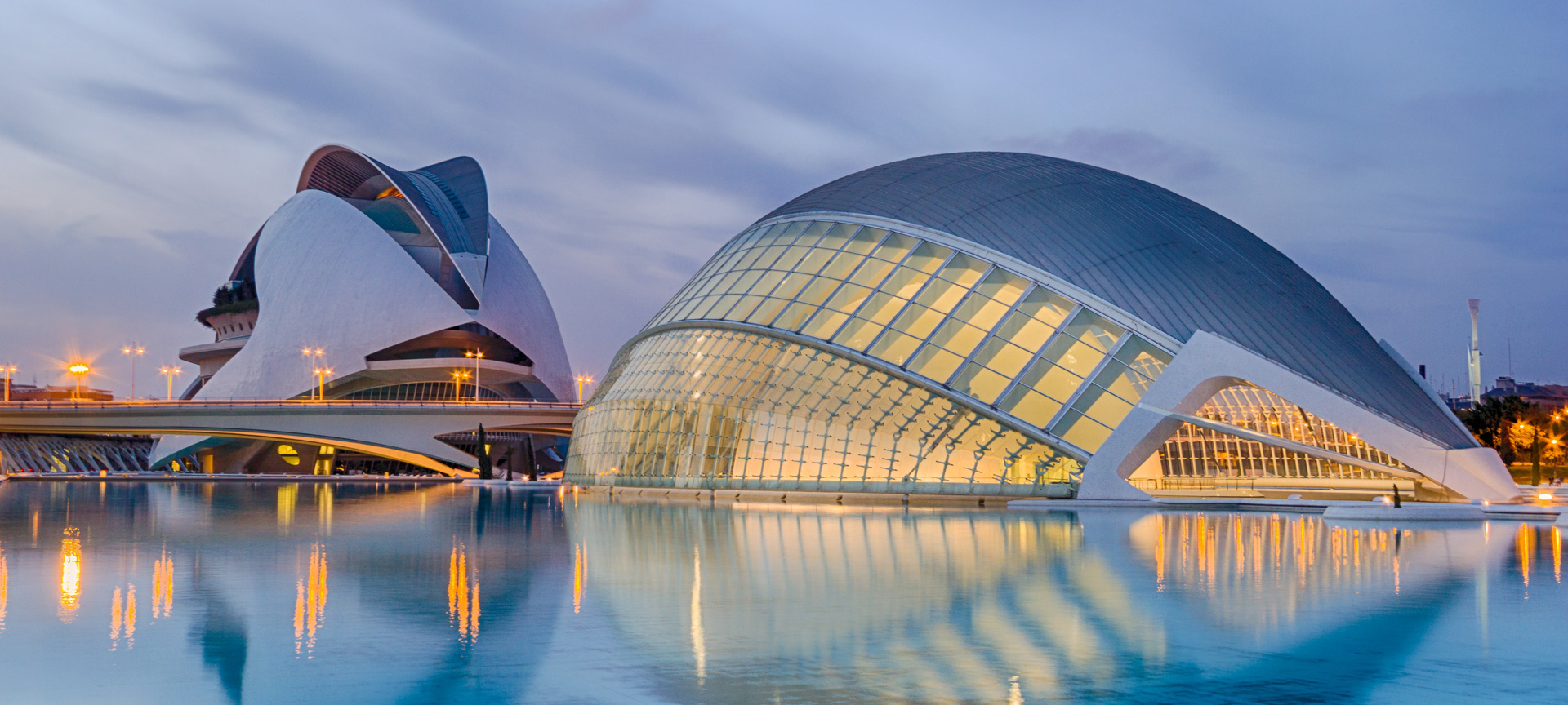 Vue nocturne de la Cité des arts et des sciences, Valence
