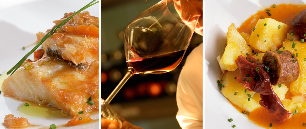Gastronomie de La Rioja : vin rouge, morue et pommes de terre façon Rioja